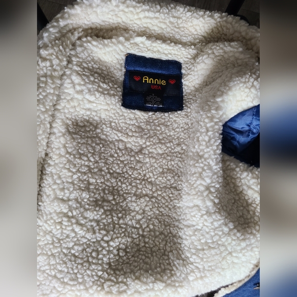 Annie Blue Denim Jacket with Sherpa Lining, Small Jacket - Picture 10 of 11